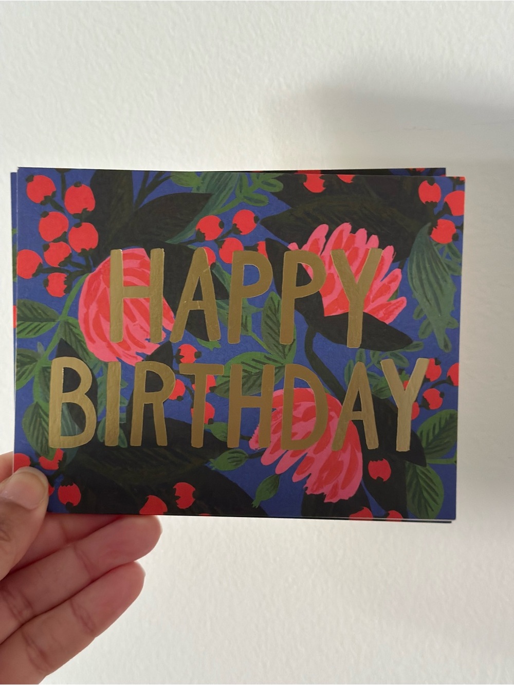 Rifle Paper Co. Floral 'Happy Birthday' Gold Foil Greeting Cards - set of 7